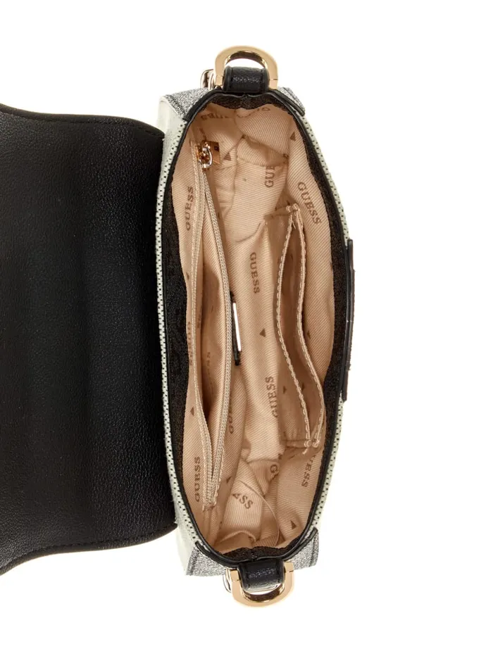 GUESS Sale Kerima Bamboo Mini Shoulder Bag Black 8211 Women