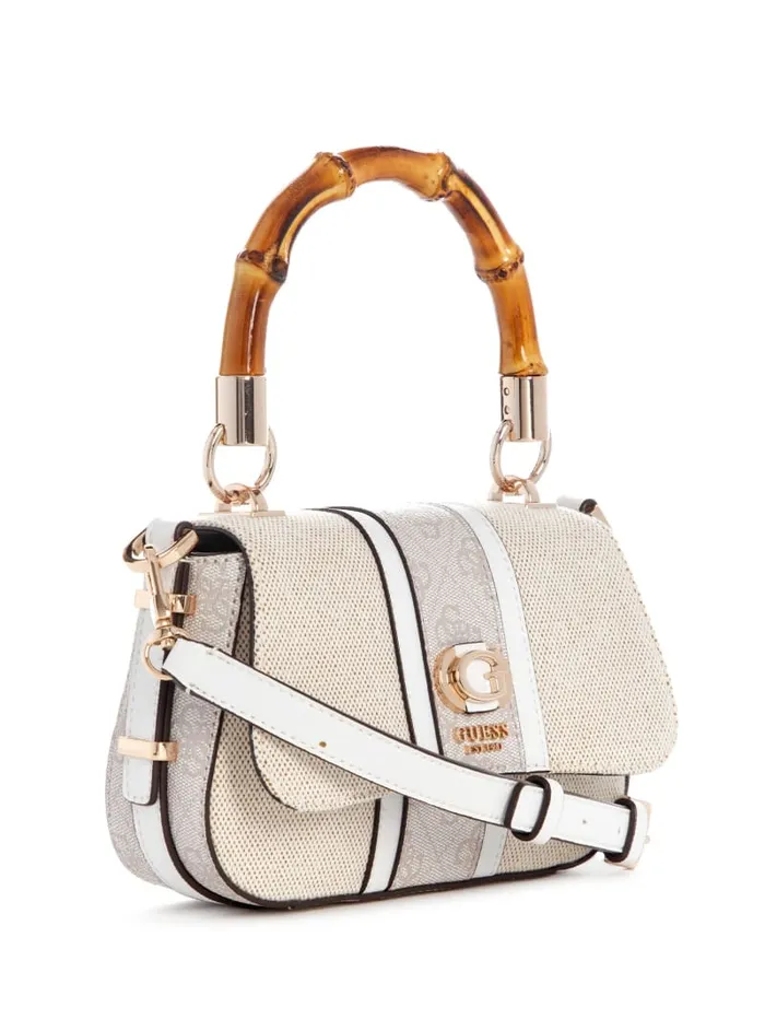 GUESS Sale Kerima Bamboo Mini Shoulder Bag Black 8211 Women