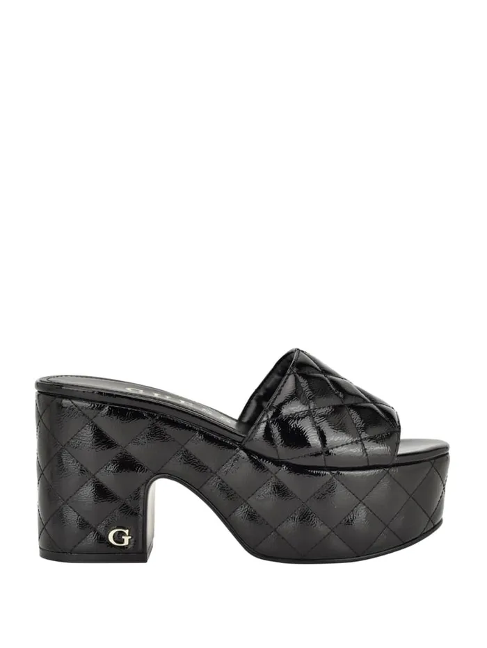 GUESS Sale Yanni Quilted Platform Mules Black 8211 Women