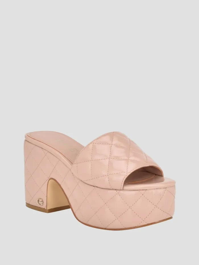 GUESS Sale Yanni Quilted Platform Mules Black 8211 Women
