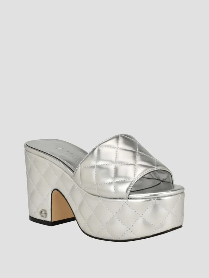 GUESS Sale Yanni Quilted Platform Mules Black 8211 Women