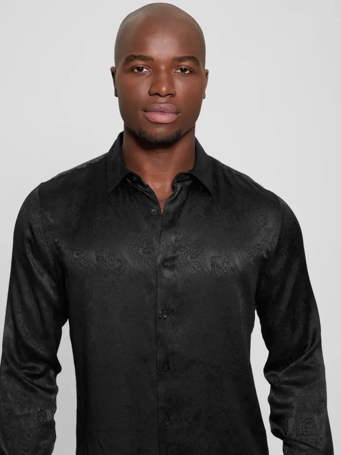 GUESS Shirts Bowery Paisley Shirt Black 8211 Men