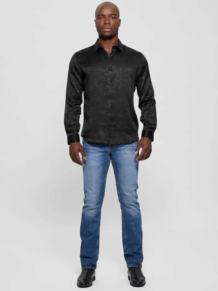 GUESS Shirts Bowery Paisley Shirt Black 8211 Men