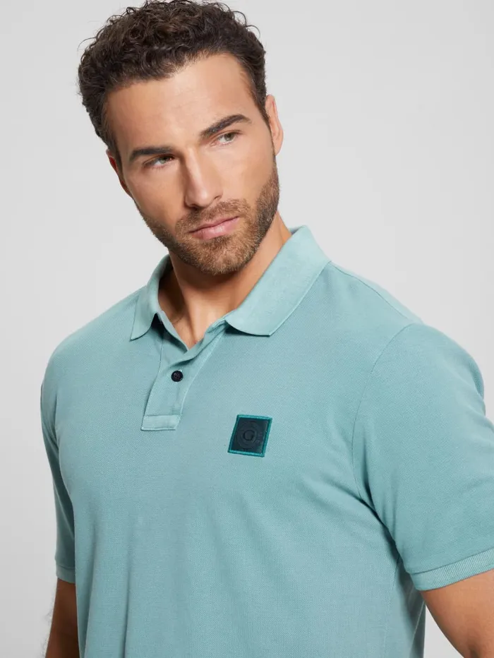 GUESS Shirts Eco Washed Polo Blue 8211 Men