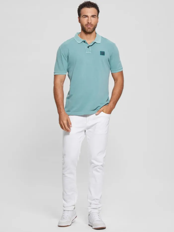 GUESS Shirts Eco Washed Polo Blue 8211 Men