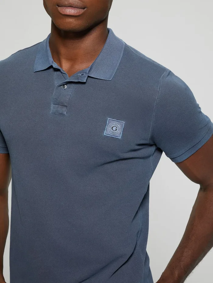 GUESS Shirts Eco Washed Polo Blue 8211 Men