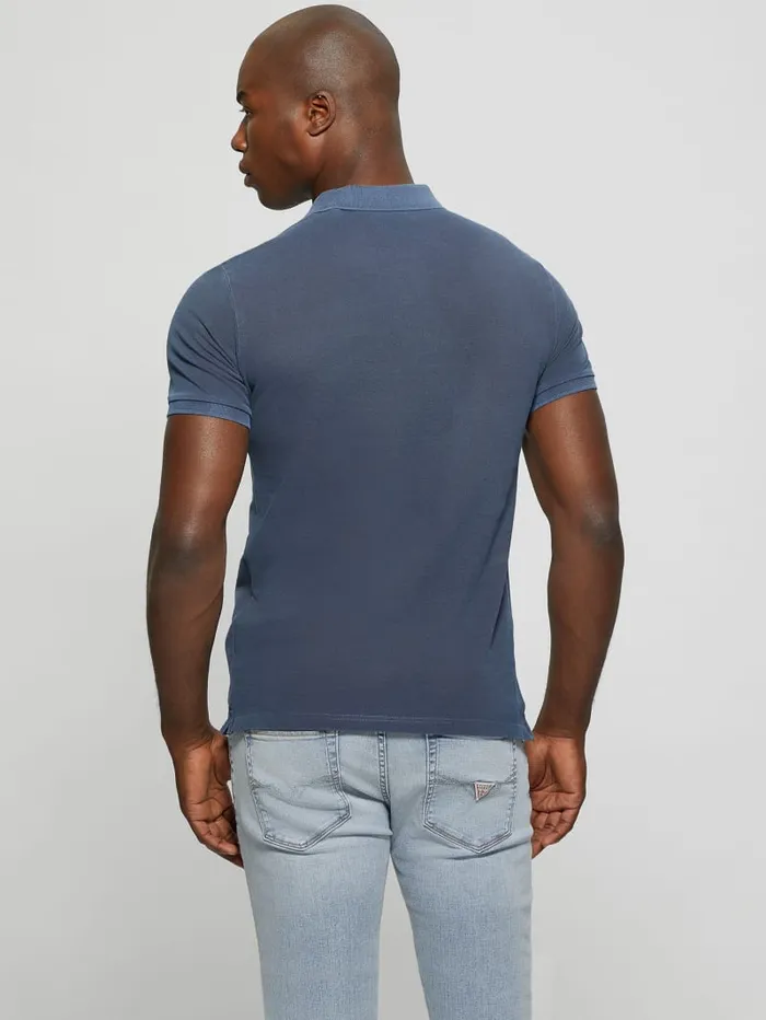 GUESS Shirts Eco Washed Polo Blue 8211 Men
