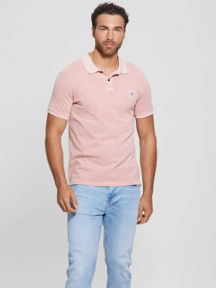 GUESS Shirts Eco Washed Polo Blue 8211 Men