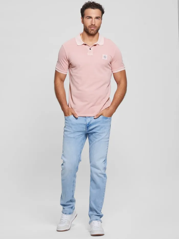 GUESS Shirts Eco Washed Polo Blue 8211 Men