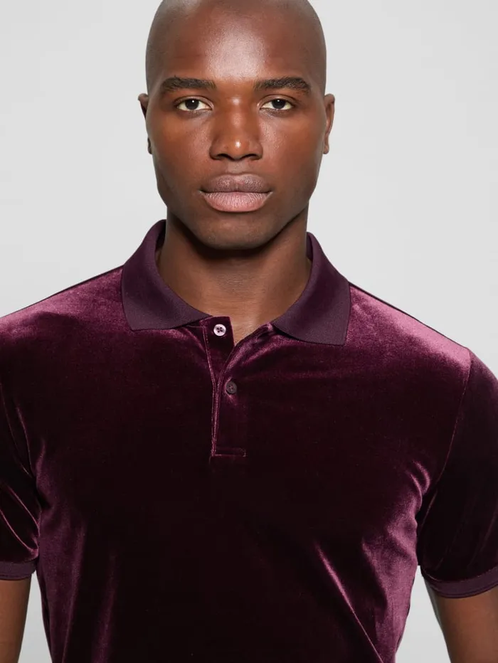 GUESS Shirts Rio Liquid Velvet Polo Red 8211 Men
