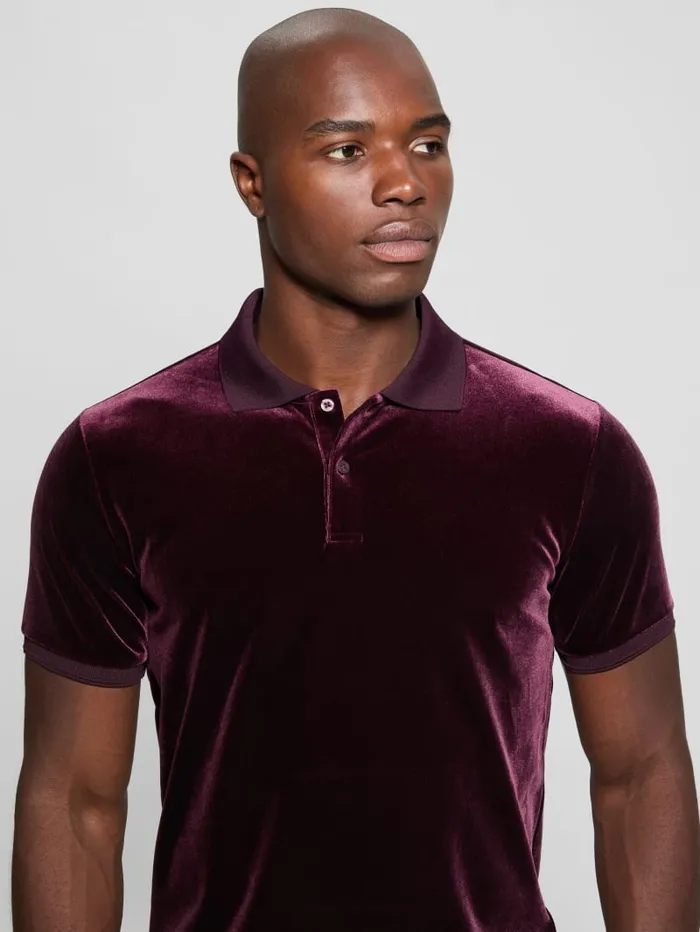 GUESS Shirts Rio Liquid Velvet Polo Red 8211 Men