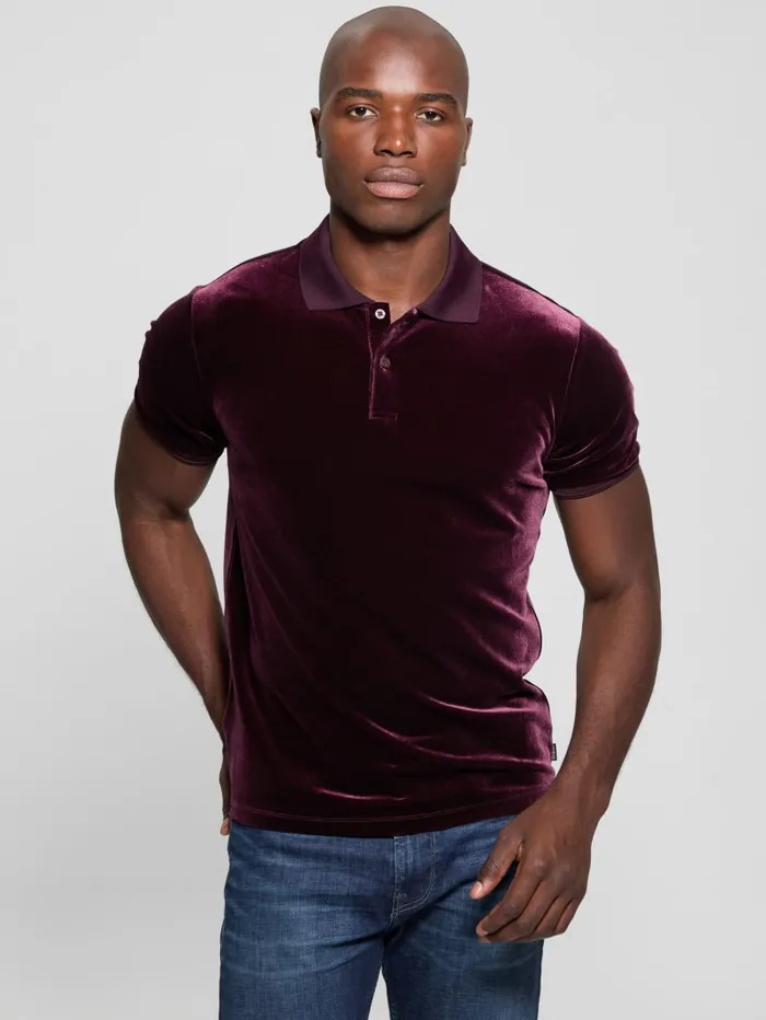 GUESS Shirts Rio Liquid Velvet Polo Red 8211 Men
