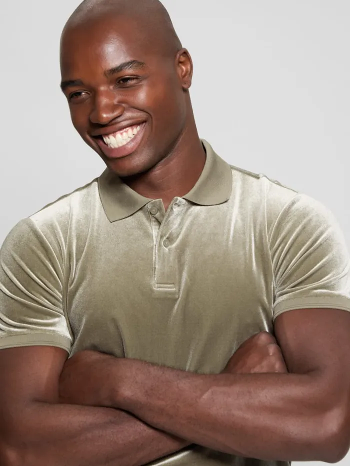 GUESS Shirts Rio Liquid Velvet Polo Red 8211 Men