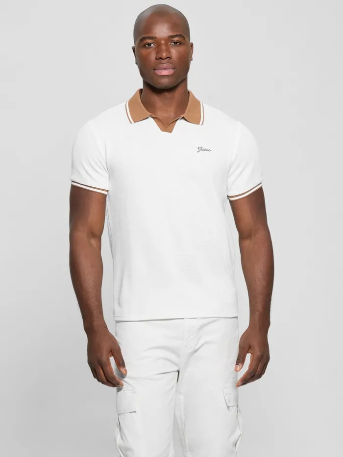 GUESS Shirts Weston Knit Polo White 8211 Men