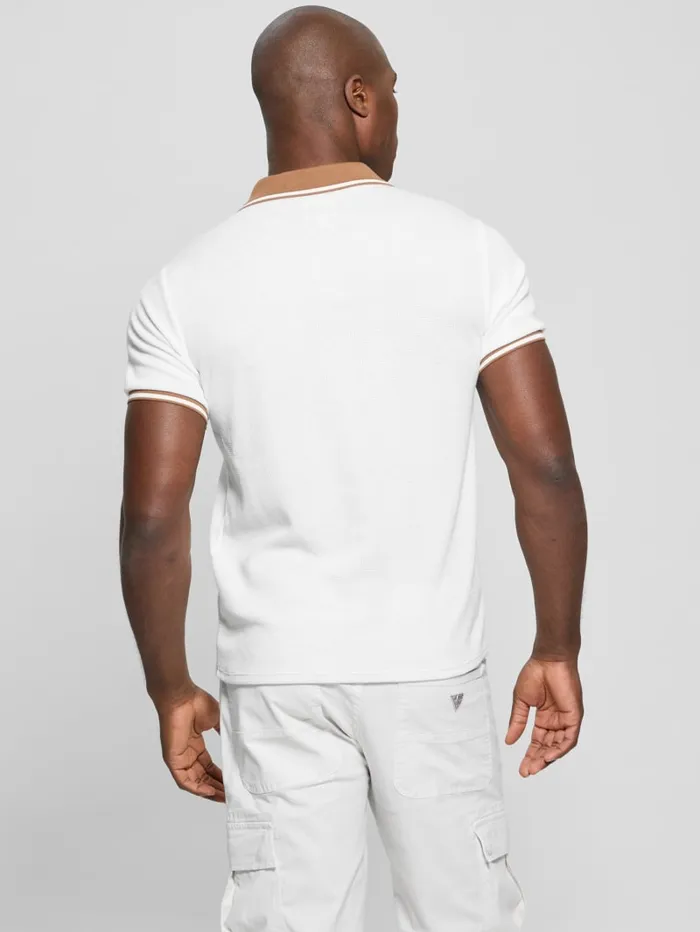 GUESS Shirts Weston Knit Polo White 8211 Men