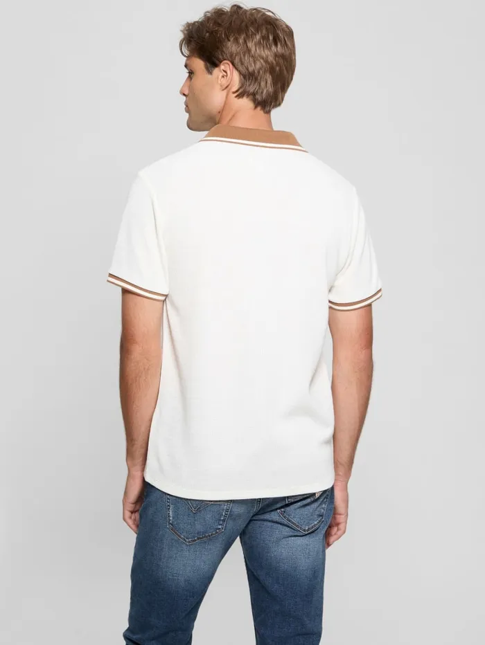 GUESS Shirts Weston Knit Polo White 8211 Men