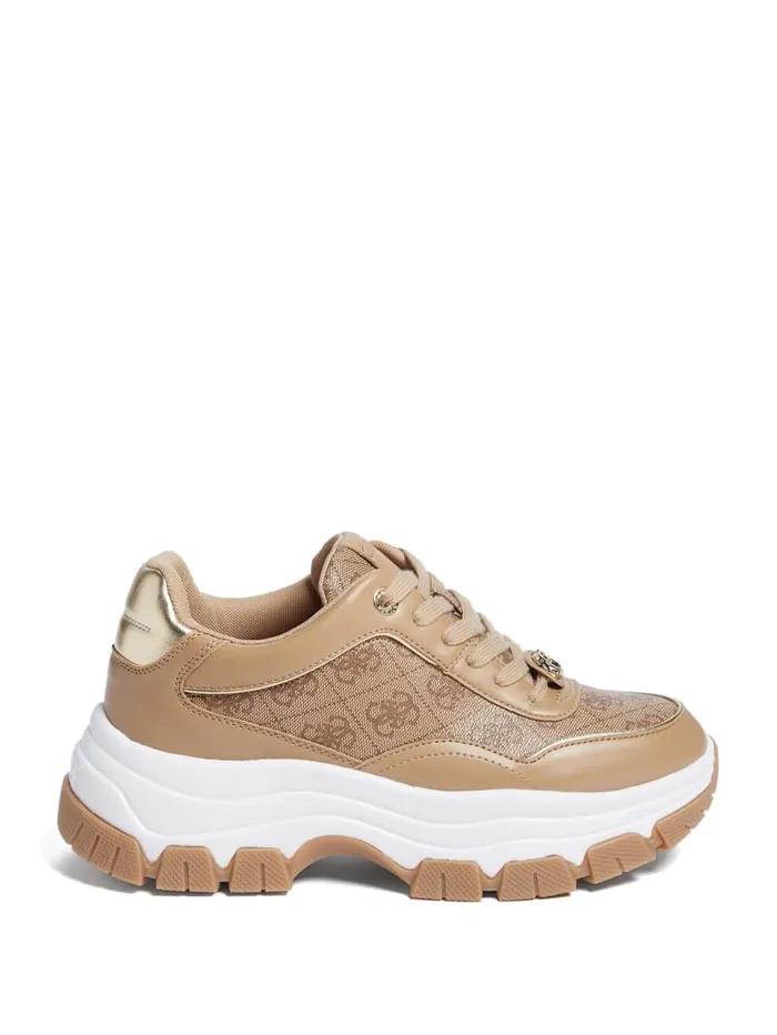 GUESS Shoes Berrett Metallic Quattro G Jogger Sneakers Neutral 8211 Women