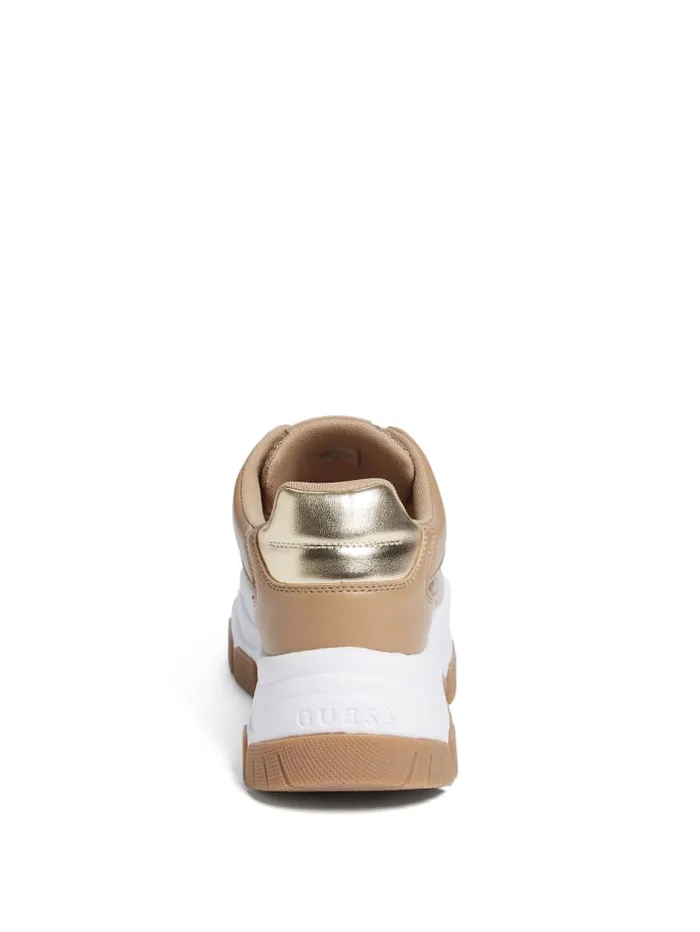 GUESS Shoes Berrett Metallic Quattro G Jogger Sneakers Neutral 8211 Women