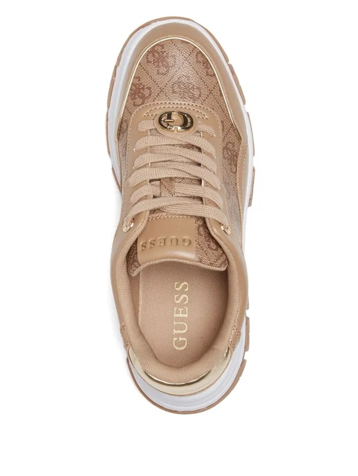 GUESS Shoes Berrett Metallic Quattro G Jogger Sneakers Neutral 8211 Women