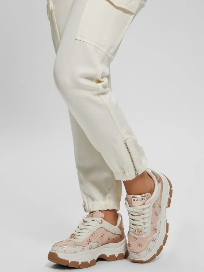 GUESS Shoes Berrett Metallic Quattro G Jogger Sneakers Neutral 8211 Women
