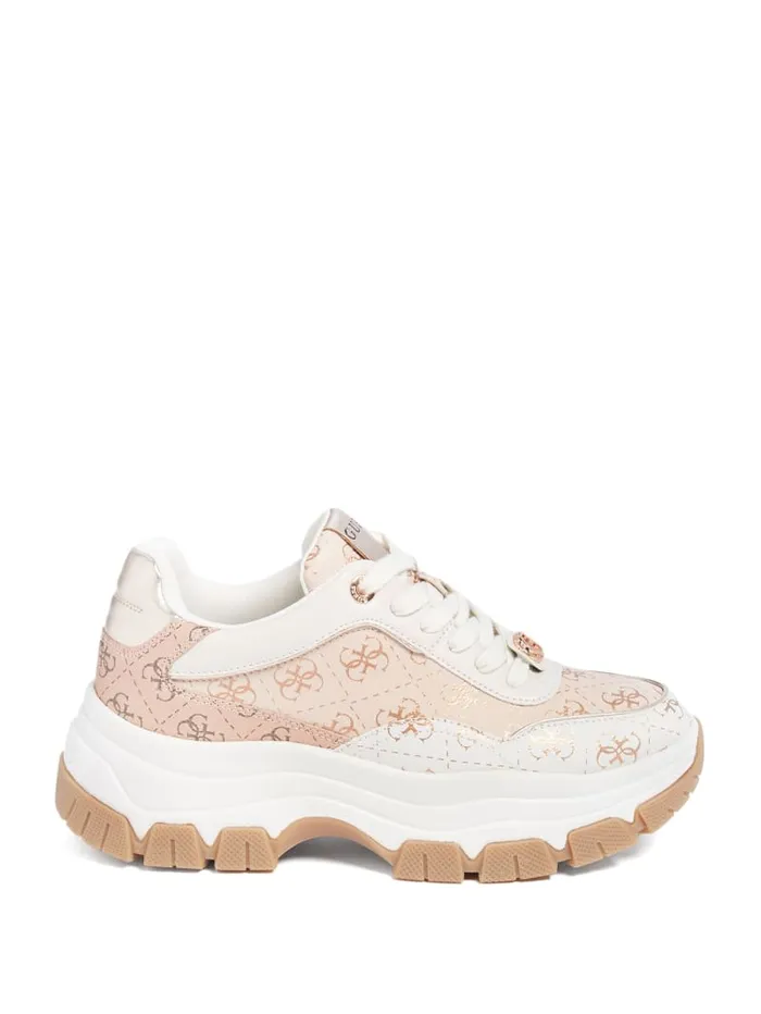 GUESS Shoes Berrett Metallic Quattro G Jogger Sneakers Neutral 8211 Women