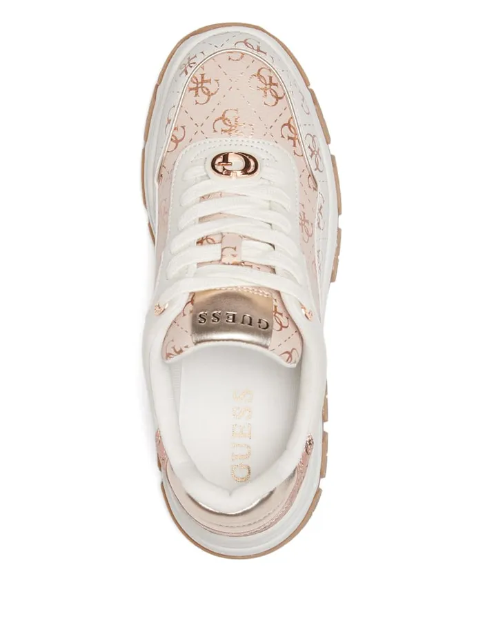 GUESS Shoes Berrett Metallic Quattro G Jogger Sneakers Neutral 8211 Women