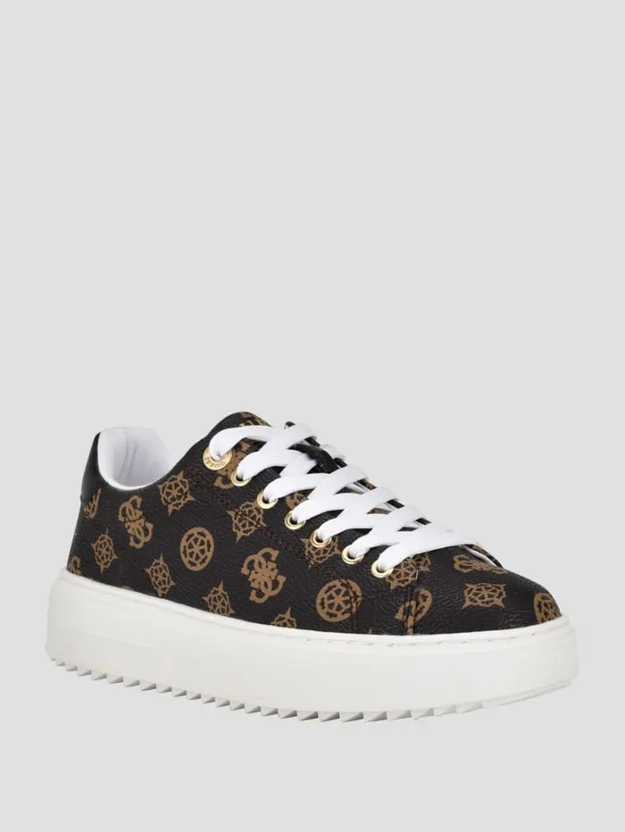 GUESS Shoes Denesa Peony LowTop Sneakers Brown 8211 Women