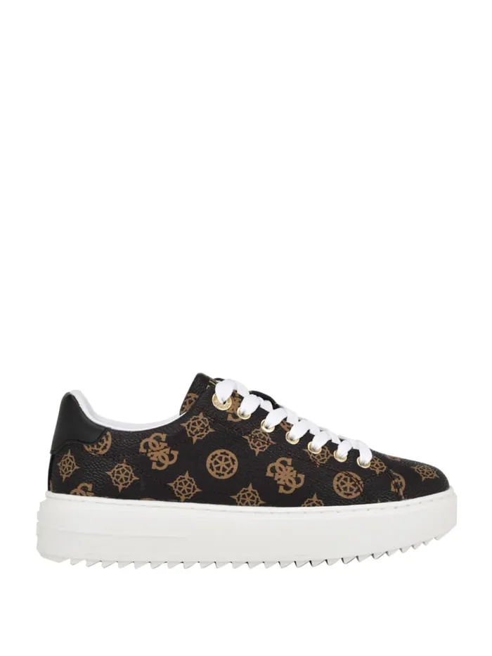 GUESS Shoes Denesa Peony LowTop Sneakers Brown 8211 Women