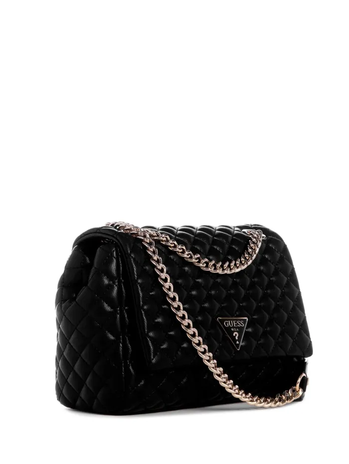 GUESS Shoulder Bags Eco Rianee Quilted Convertible Crossbody Black 8211 Unisex