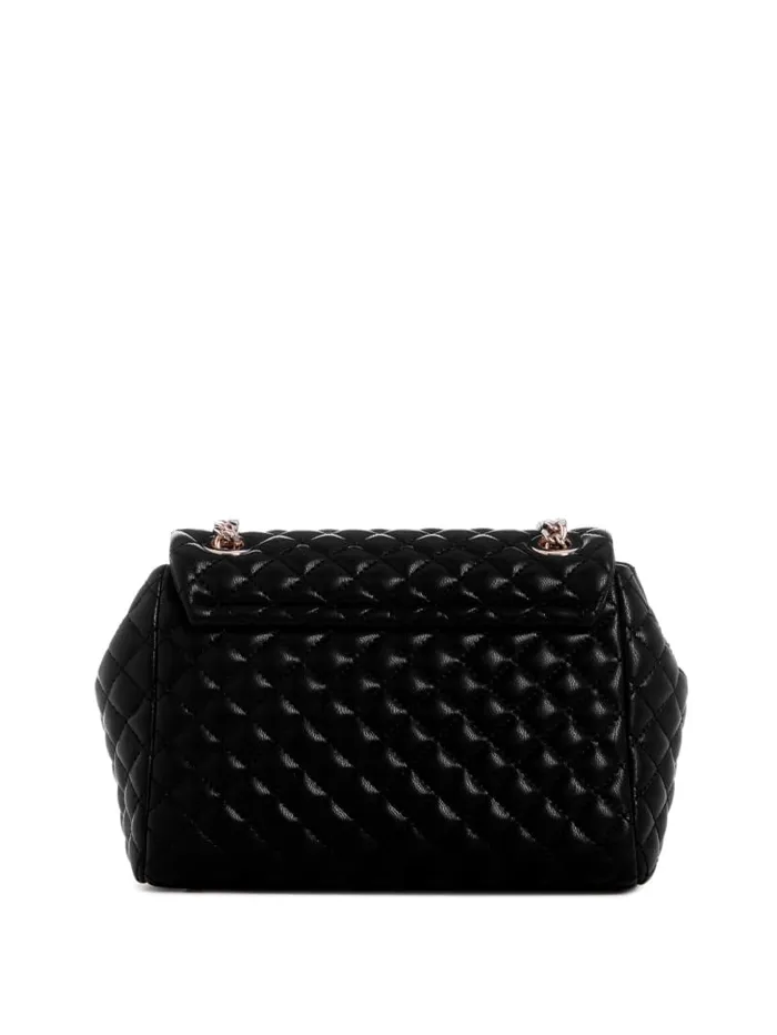 GUESS Shoulder Bags Eco Rianee Quilted Convertible Crossbody Black 8211 Unisex