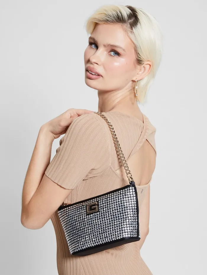 GUESS Shoulder Bags Gilded Glamour Mini TopZip Bucket Bag Gold 8211 Unisex