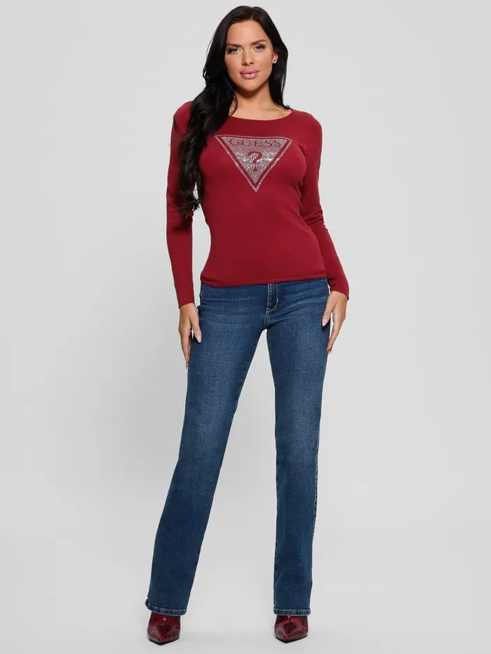 GUESS Sweaters and Knits Eco Eliza Logo Sweater Red 8211 Women