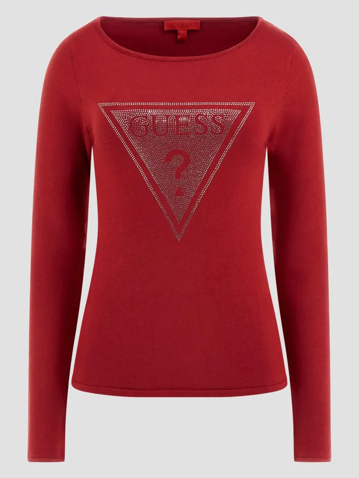 GUESS Sweaters and Knits Eco Eliza Logo Sweater Red 8211 Women