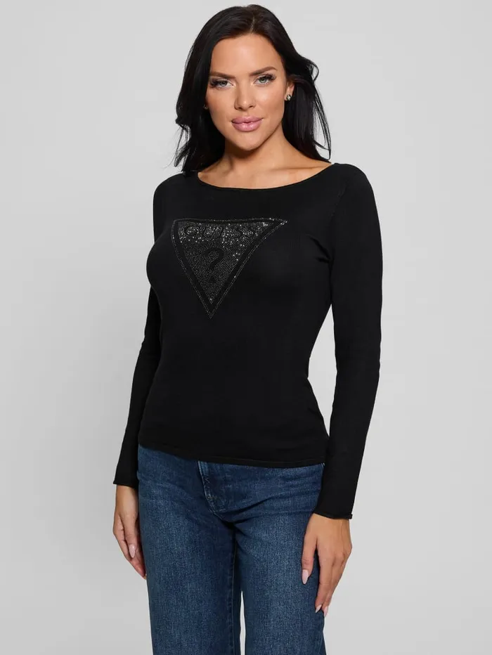GUESS Sweaters and Knits Eco Eliza Logo Sweater Red 8211 Women