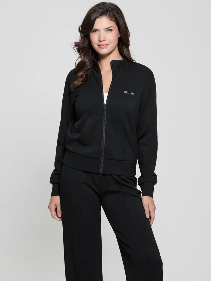 GUESS Sweaters and Knits Eco Gelsey FullZip Sweatshirt Black 8211 Women