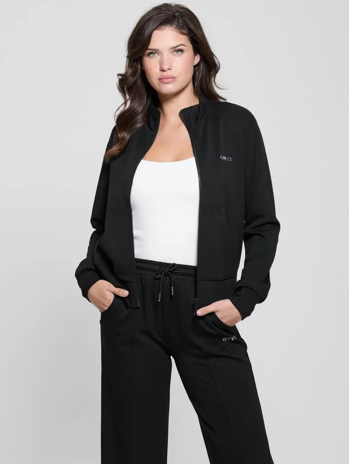 GUESS Sweaters and Knits Eco Gelsey FullZip Sweatshirt Black 8211 Women