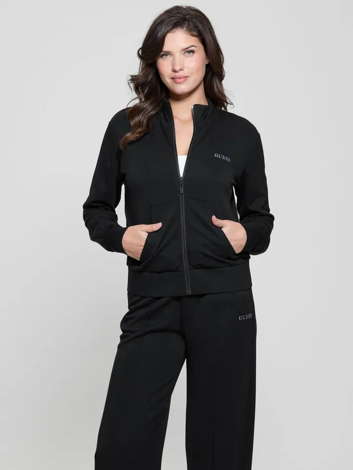 GUESS Sweaters and Knits Eco Gelsey FullZip Sweatshirt Black 8211 Women