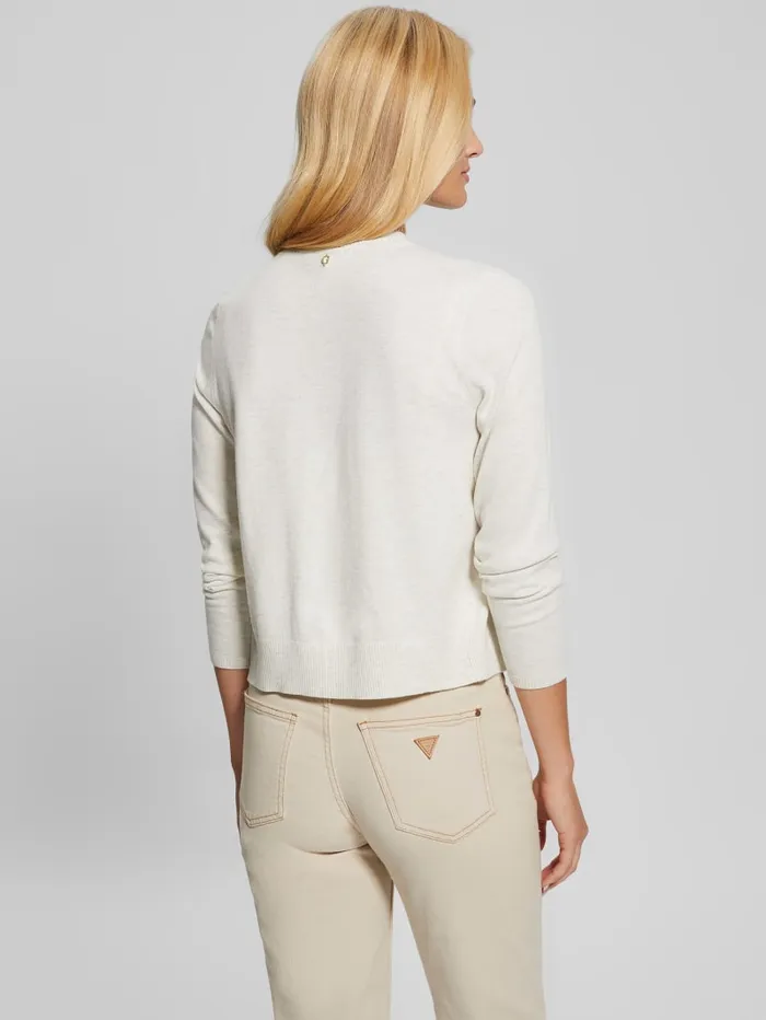 GUESS Sweaters and Knits Eco Mena Crewneck Cardigan Brown 8211 Women