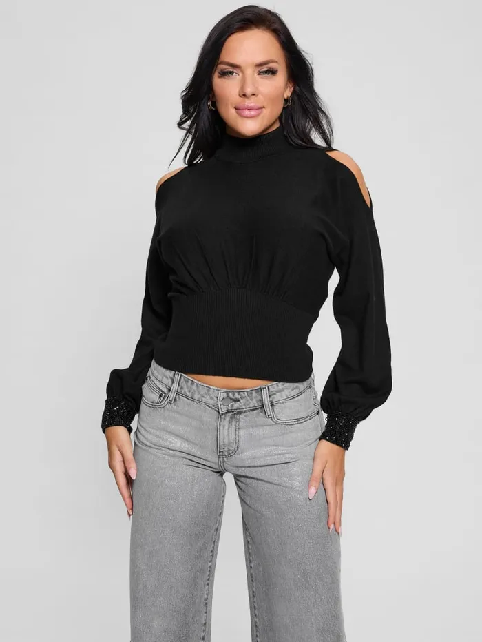 GUESS Sweaters and Knits Eco Rhinestone Sweater Black 8211 Women