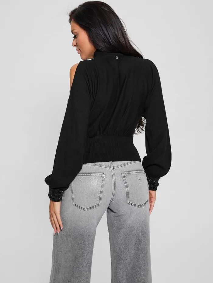 GUESS Sweaters and Knits Eco Rhinestone Sweater Black 8211 Women