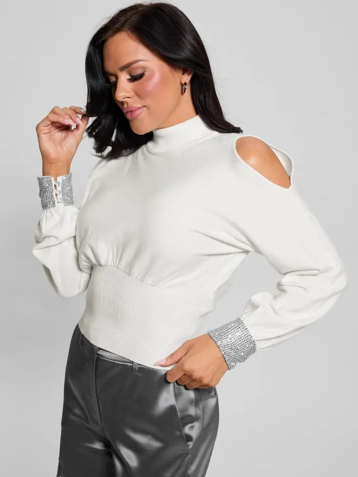 GUESS Sweaters and Knits Eco Rhinestone Sweater Black 8211 Women