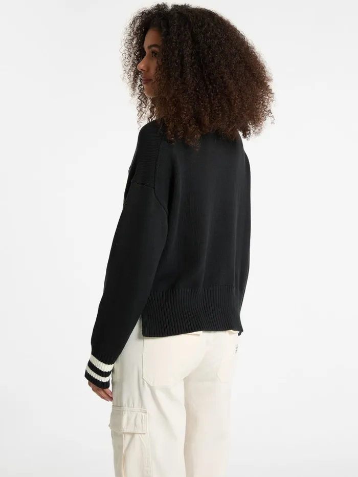 GUESS Sweaters and Knits Embroidered Logo Varsity Cardigan White 8211 Women