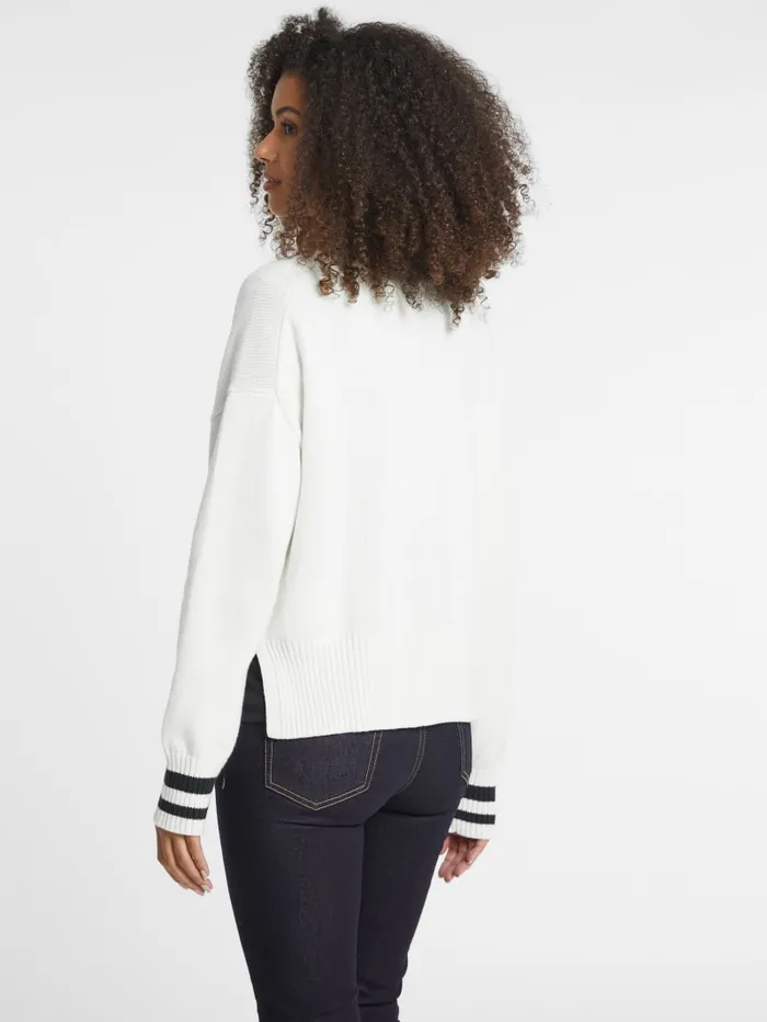 GUESS Sweaters and Knits Embroidered Logo Varsity Cardigan White 8211 Women