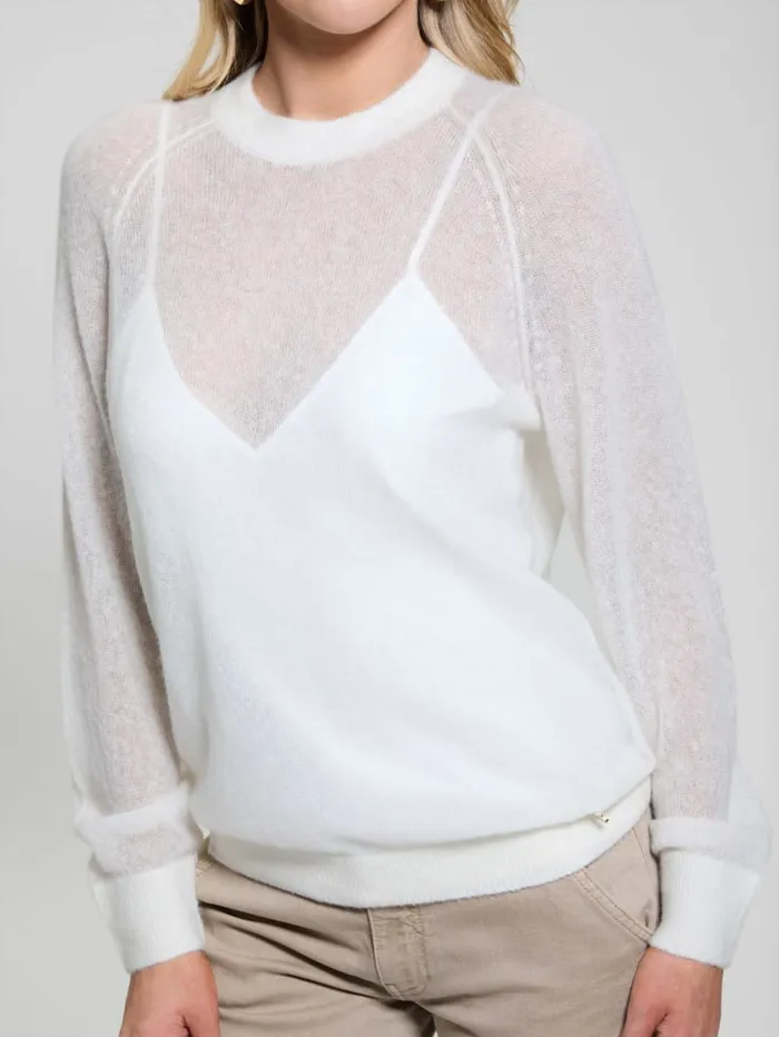 GUESS Sweaters and Knits Izabella WoolBlend Sweater White 8211 Women