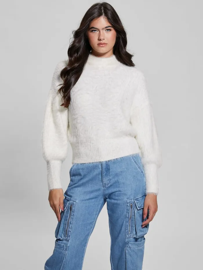 GUESS Sweaters and Knits Keyla Fuzzy Sweater Green 8211 Women