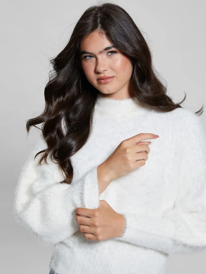 GUESS Sweaters and Knits Keyla Fuzzy Sweater Green 8211 Women