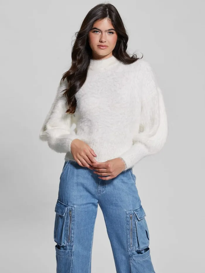 GUESS Sweaters and Knits Keyla Fuzzy Sweater Green 8211 Women