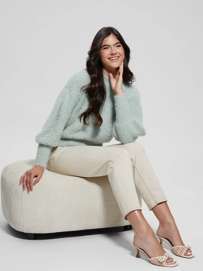 GUESS Sweaters and Knits Keyla Fuzzy Sweater Green 8211 Women
