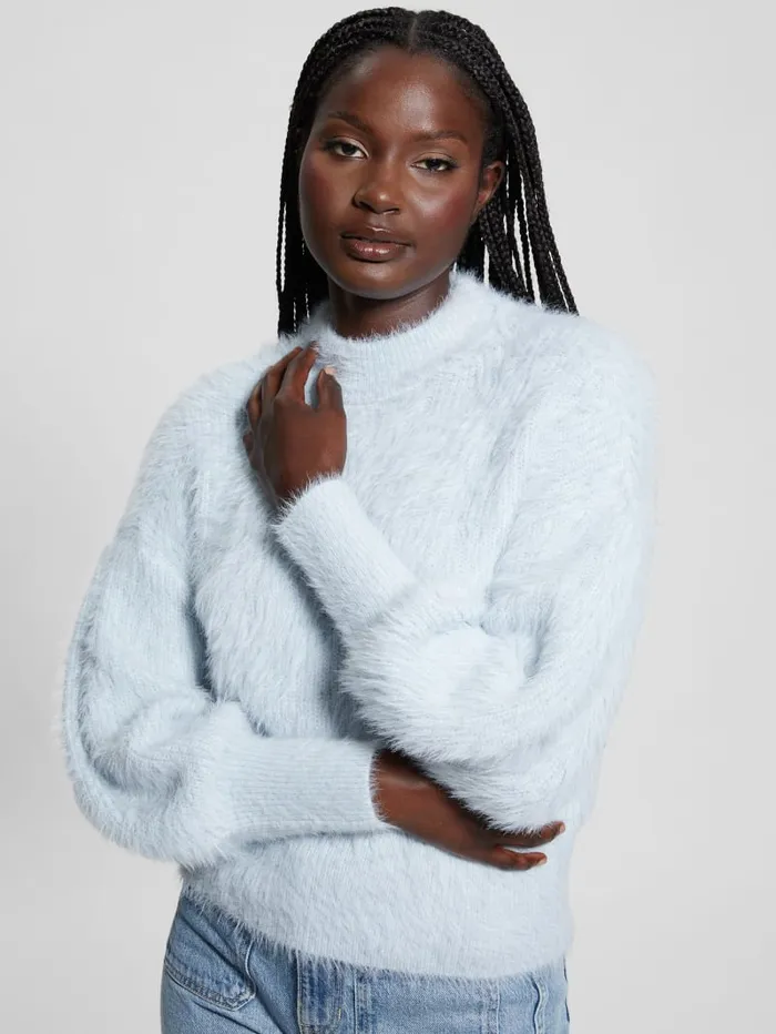 GUESS Sweaters and Knits Keyla Fuzzy Sweater Green 8211 Women