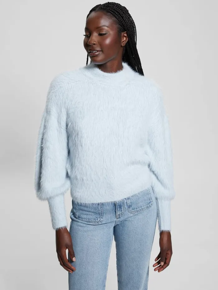 GUESS Sweaters and Knits Keyla Fuzzy Sweater Green 8211 Women
